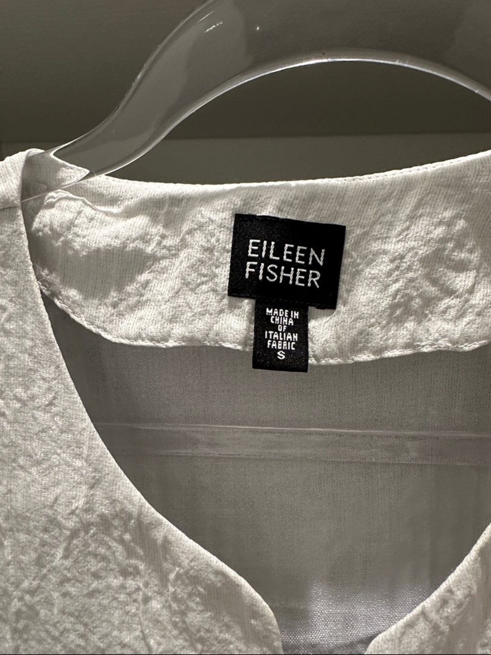 Eileen Fisher light gray crinkle jacket - Picture 2 of 7